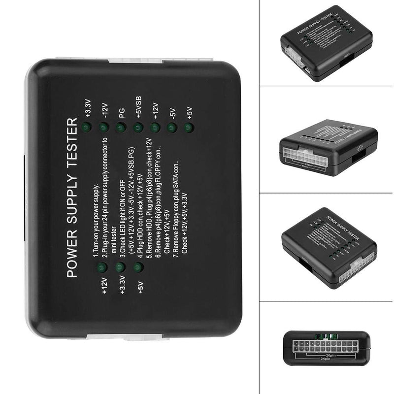  [AUSTRALIA] - Pomya Power Supply Tester Checker for Computer 20/24 Pin HDD SATA Floppy for Any Computer Technician
