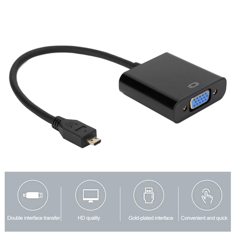  [AUSTRALIA] - Archuu HDMI to VGA Adapter Cable, 1080P HDMI Male to VGA Male Active Video Converter Cord, for Raspberry Pi 4B, with Power Supply Function, Support Notebook PC Game Console TV Projector Etc Micro HDMI to VGA