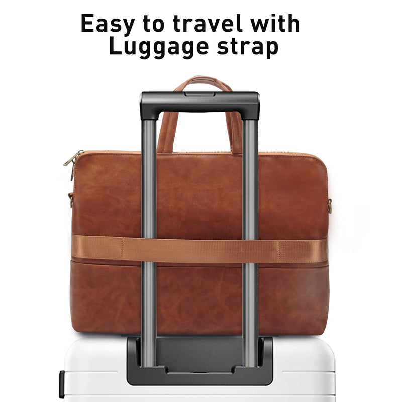  [AUSTRALIA] - Kamlui Laptop Bag for Women 15.6 15/15.6/16-inch Brown
