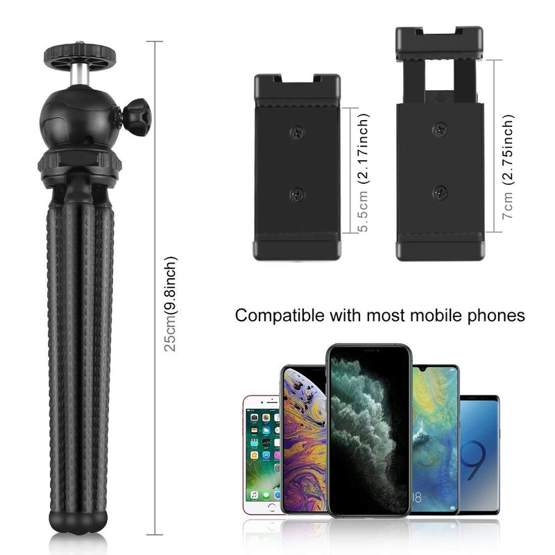  [AUSTRALIA] - PULUZ Phone Vlogging Kit Portable Stable Video Recording Kit with Flexible Tripod,Microphone,Phone Clamp,Studio Light(3200-6400K),Wireless Remote for iPhone Android Phone