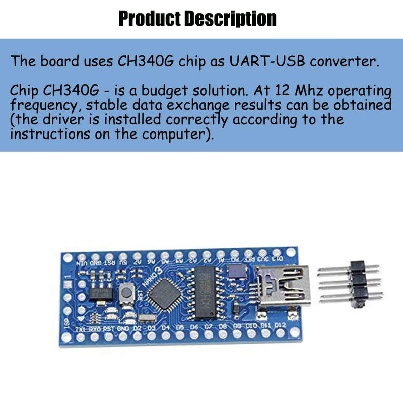  [AUSTRALIA] - KOOBOOK 5Pcs USB Nano V3.0 ATmega168 16M 5V Mini-controller CH340G Mini USB UART Board Microcontroller Module For Arduino