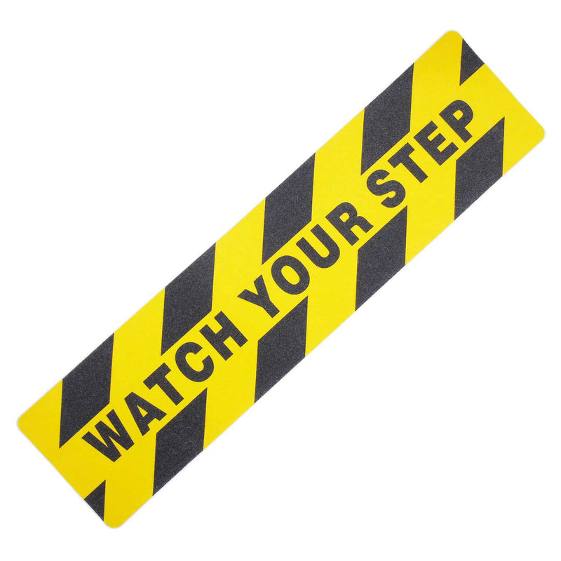  [AUSTRALIA] - MYANGHAOT Watch Your Step Warning Sticker Adhesive Tape Anti Slip Abrasive Tape for Workplace Safety Wet Floor Caution 6" x 24"