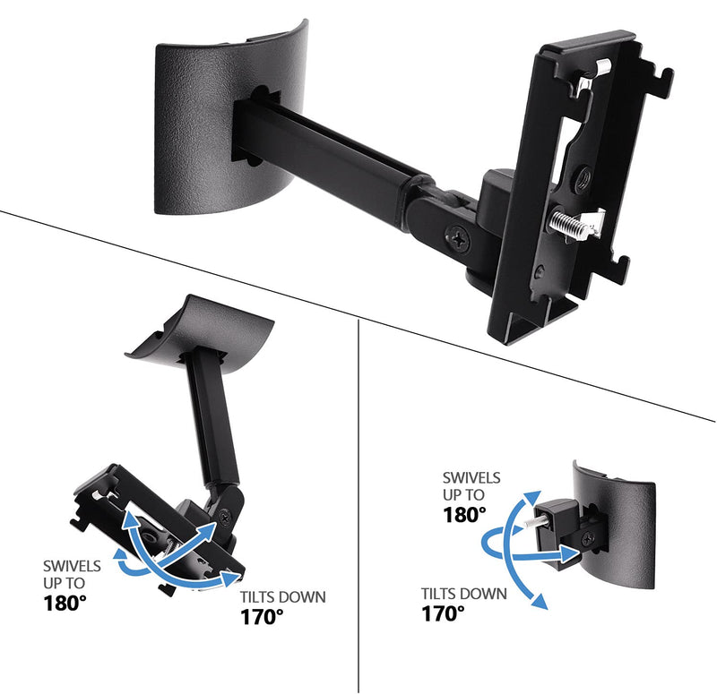  [AUSTRALIA] - Tendodo Black UB-20 Series II Wall Mount Ceiling Bracket Stand Compatible with All Bose CineMate Lifestyle Wall/Ceiling Bracket, Wall Mounting Bracket for Bose Surround Speakers 809281-1100