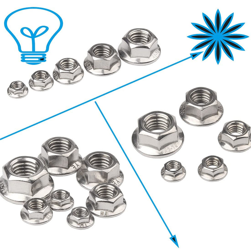  [AUSTRALIA] - M6 x 1.0mm Serrated Flange Hex Lock Nuts, Hincell 150pcs 304 Stainless Steel Serrated Metric Hex Flange LockNuts,Bright Finish Hex Lock Nut M6(150pcs)