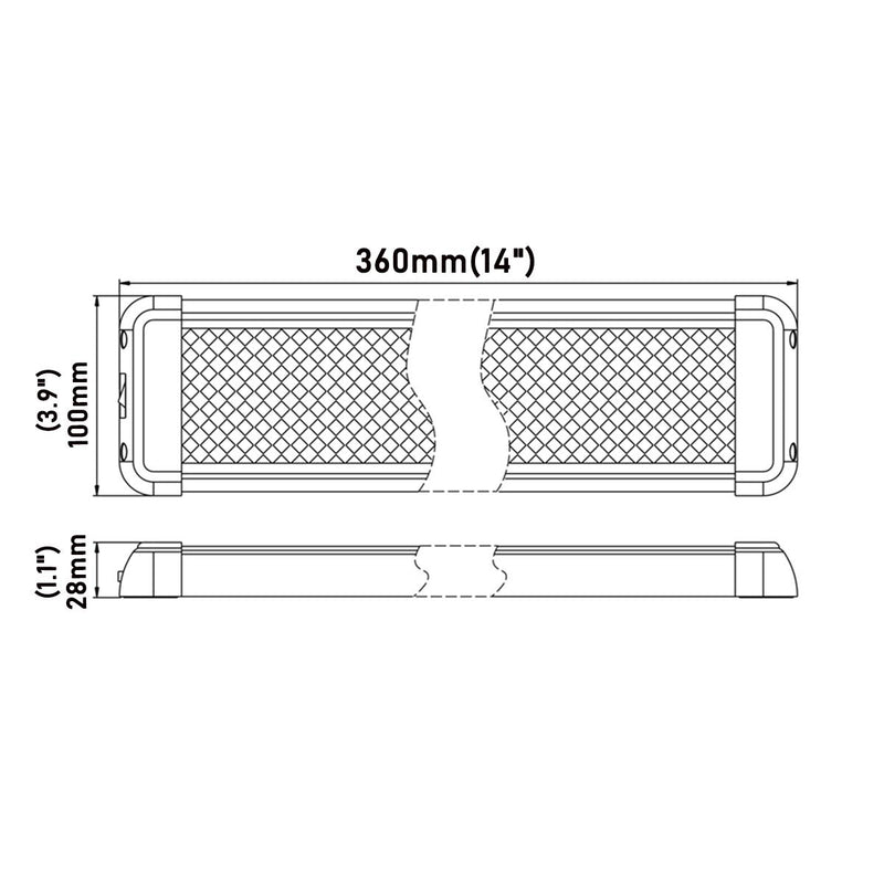  [AUSTRALIA] - Raycharm 14.2 Inch 12.4W 1240 Lumen 6000K LED Light Fixture in Grey with Rocker Switch (1 Pack) 14.2 inches 12.4W