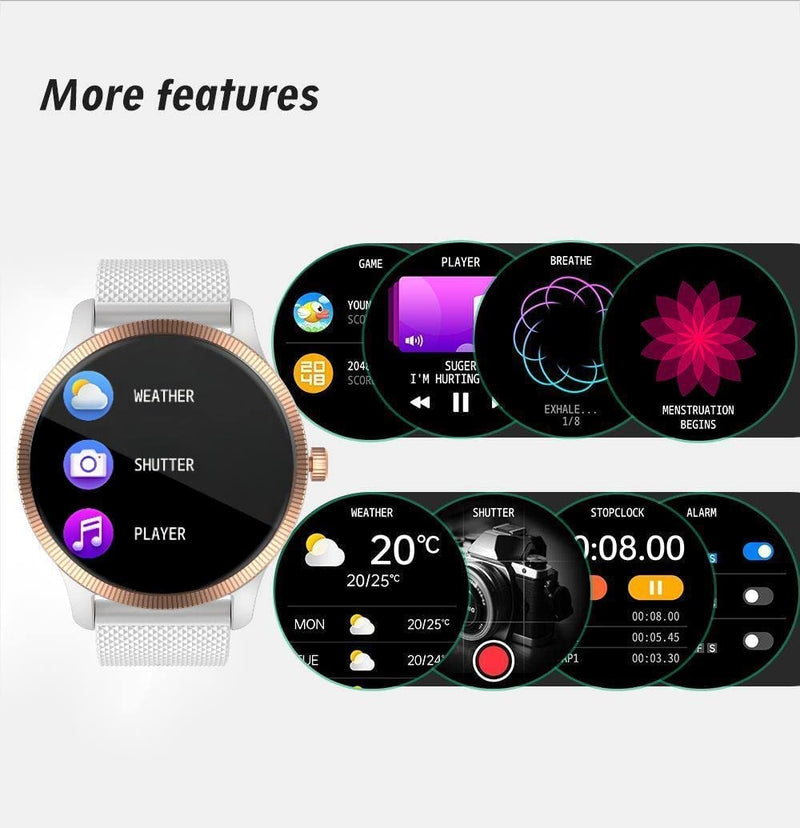  [AUSTRALIA] - Men Women Smart Watch， Heart Rate Blood Pressure,Step Counting，Information Call Reminder Health Monitor white