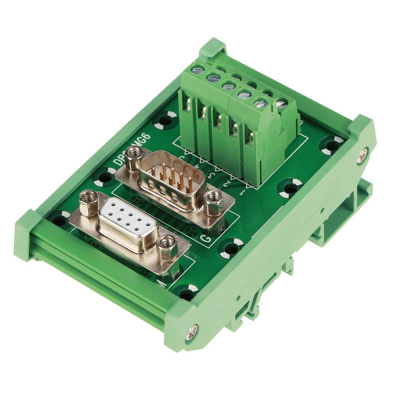  [AUSTRALIA] - Nikou DB9-MG6 DB9 Breakout Board, DIN Rail Mount DB9 Interface Module Male/Female DB9