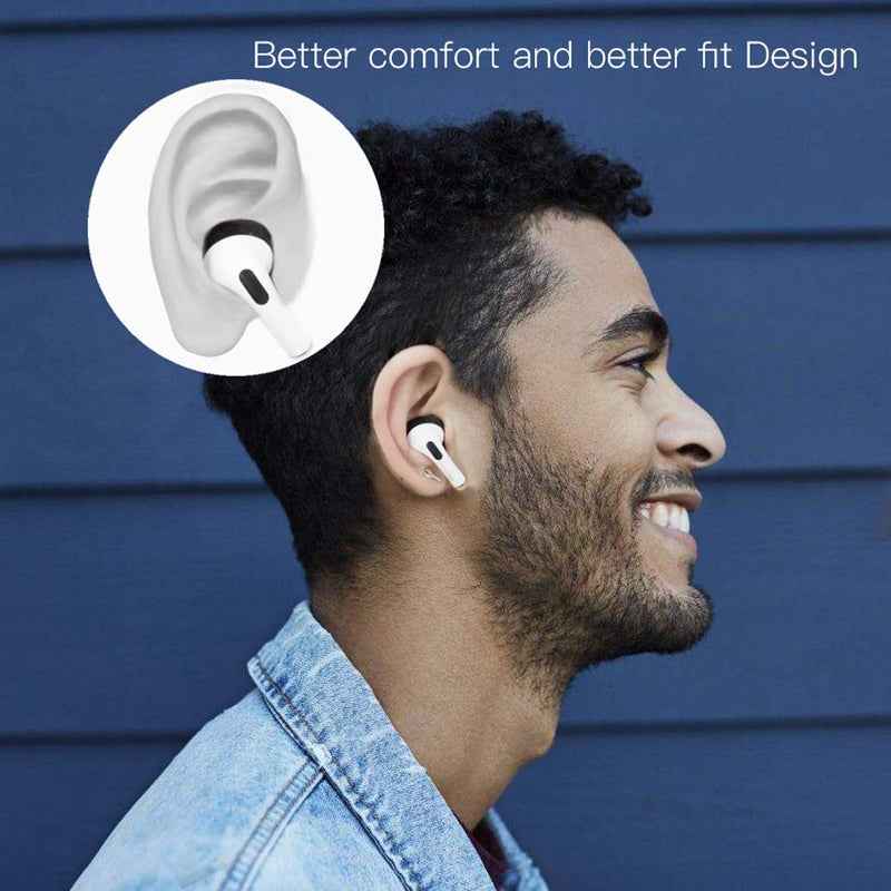  [AUSTRALIA] - DamonLight AirPods Pro Ear Tips [Fit in The Case] 2 Pairs Cover Designed for Apple AirPods Pro , Anti Slip Silicone Cover, Dust and Scratch Free, Comfortable Listening - Black