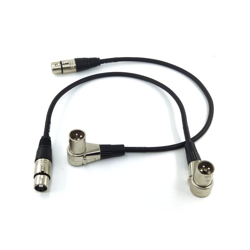  [AUSTRALIA] - WJSTN-049 Right Angle XLR to XLR Cable 3 Pin Mic Cord xlr to xlr Female to male 2-Pack