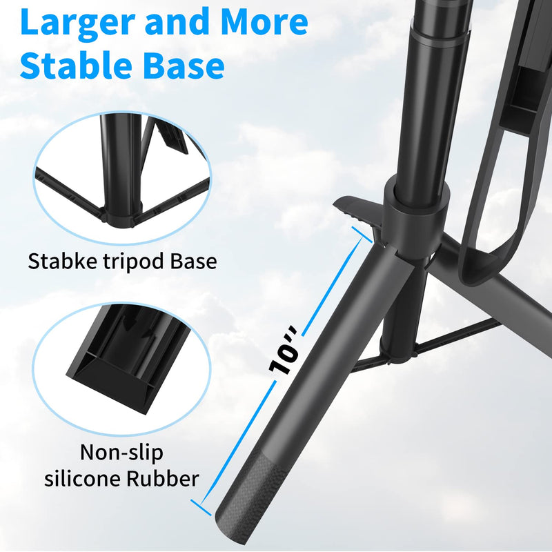  [AUSTRALIA] - 60" Selfie Stick Tripod, Portable Extendable Cell Phone Stand Camera Tripod, Lightweight, Wireless Remote Shutter Phone Tripod with Flash Light for Travel Video Recording Vlog (Black)