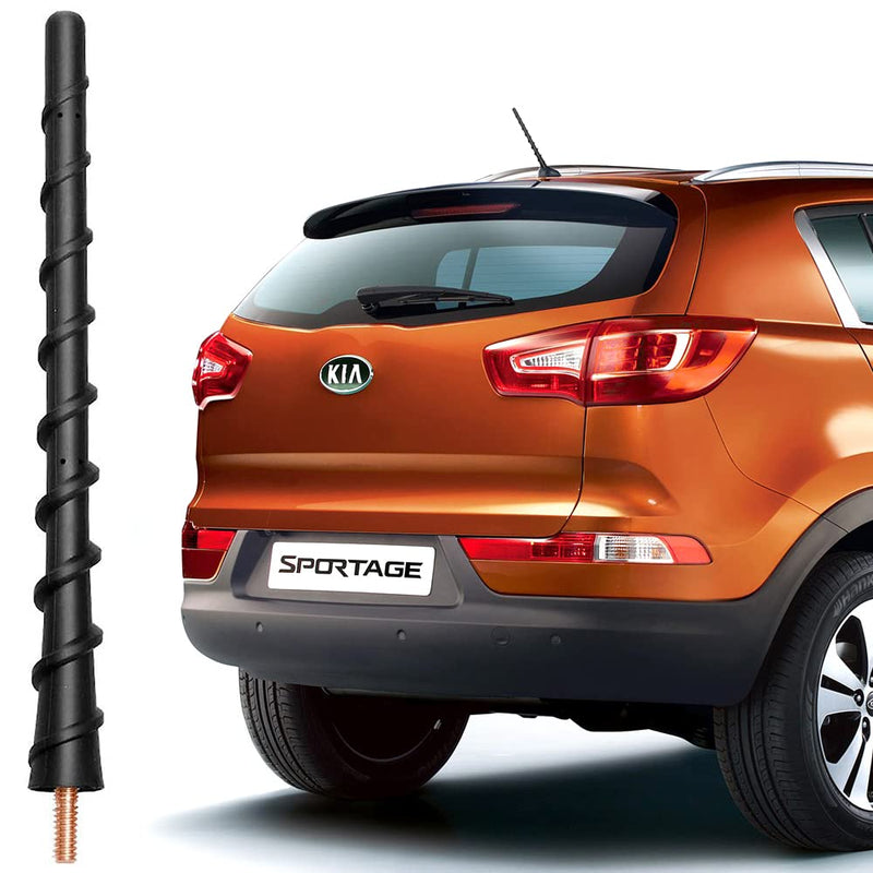  [AUSTRALIA] - Antenna for Kia Soul Sedona Sportage Borrego Sorento KX Cross Rondo Forte Koup Rio Rio5, 7 Inch Short Spiral Rubber Roof Car Radio AM FM Kia Antenna Replacement OEM 962632B000 962632E220 962632F000 K ia