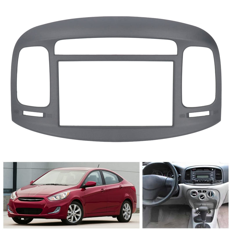  [AUSTRALIA] - 2008 Accent Hatchback Radio Dash Bezel,2007 Accent Dash Bezel Kit,Other supplies,2DIN Car Stereo Radio Fascia Dash Panel DVD Frame ABS Replacement for Accent 2009‑2012