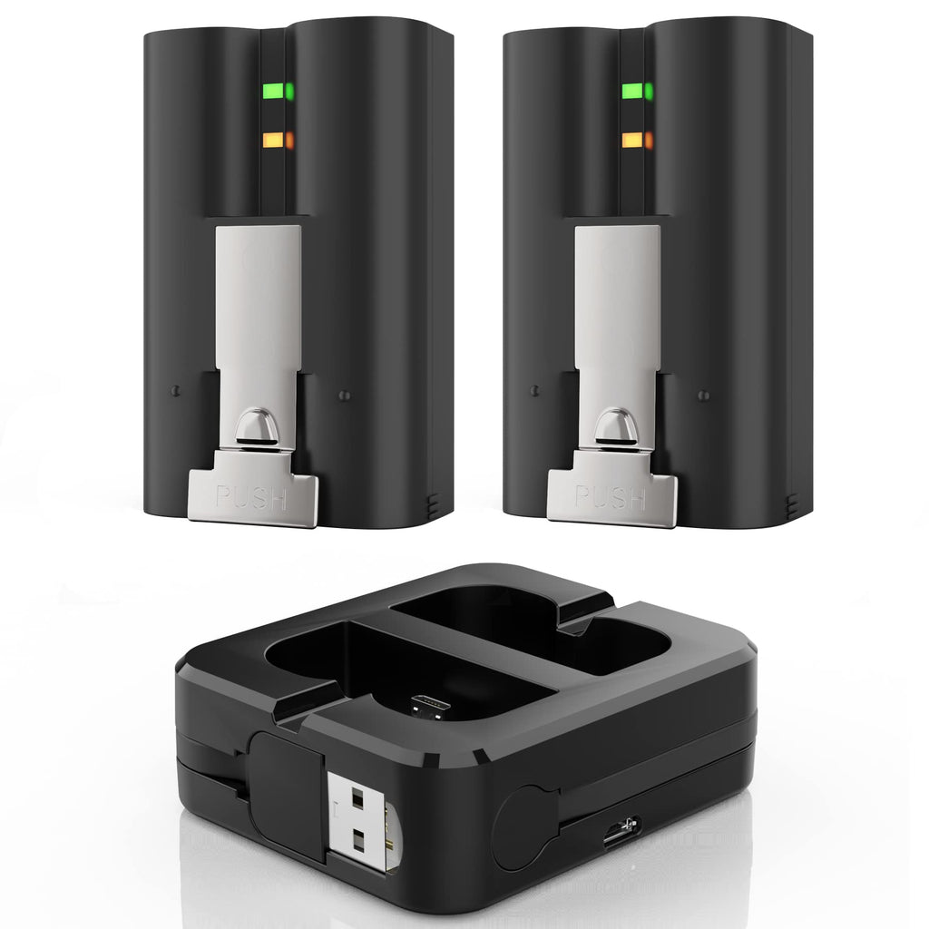  [AUSTRALIA] - 2 Packs 6040mAh 3.65V Lithium-Ion Rechargeable Battery and USB Charging Station Compatible with Ring, for Video Doorbell 2/3/4 and Spotlight Cam Battery(Not for Stick Up Cam)