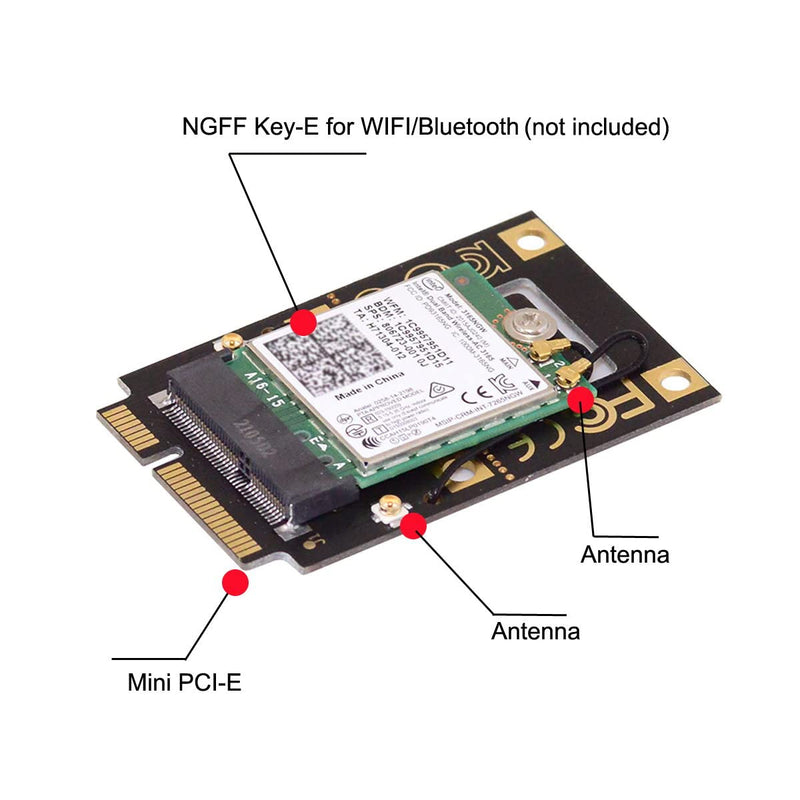  [AUSTRALIA] - Cablecc NGFF M.2 Key-A to Mini PCI-E PCI Express Converter Adapter for 9260 8265 7260 AC WiFi Bluetooth Wireless Card