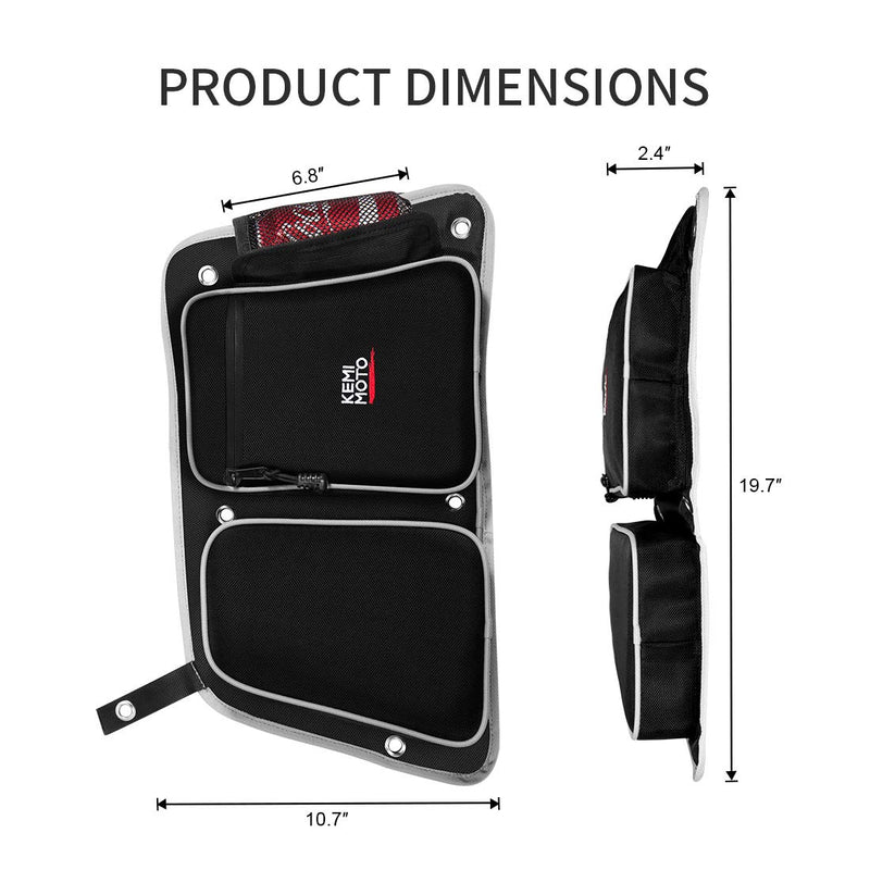  [AUSTRALIA] - RZR Rear Door Bags, KEMIMOTO Passenger and Driver Side Storage Bag Set with Knee Pad Compatible with 2014-2019 Polaris RZR 4 900, XP4 1000, 4 Door Turbo