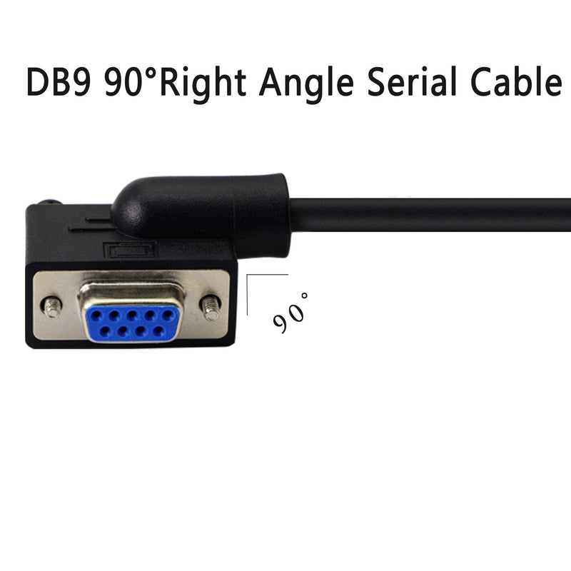  [AUSTRALIA] - 30 cm DB9 RS232 Serial Null Modem Cable. 90 Degree Left Angled RS232 Female to Female Straigh Through Cable, YOUCHENG, for Computers, Printers, Scanners(L/L)