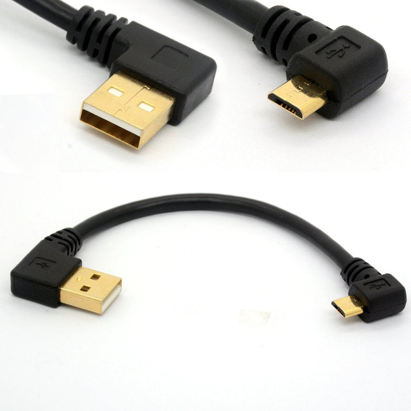  [AUSTRALIA] - BSHTU Gold Plated USB 2.0 A Left Angle to Micro B Right Angled Cable Data Sync and Charge Cable (Left)
