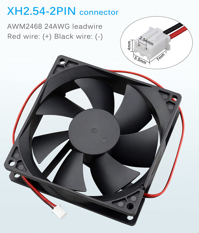  [AUSTRALIA] - GDSTIME 92mm x 92mm x 25mm 90mm 3.6 Inches 12v Brushless Dc Cooling Fan 2 Pin Sleeve Bearing