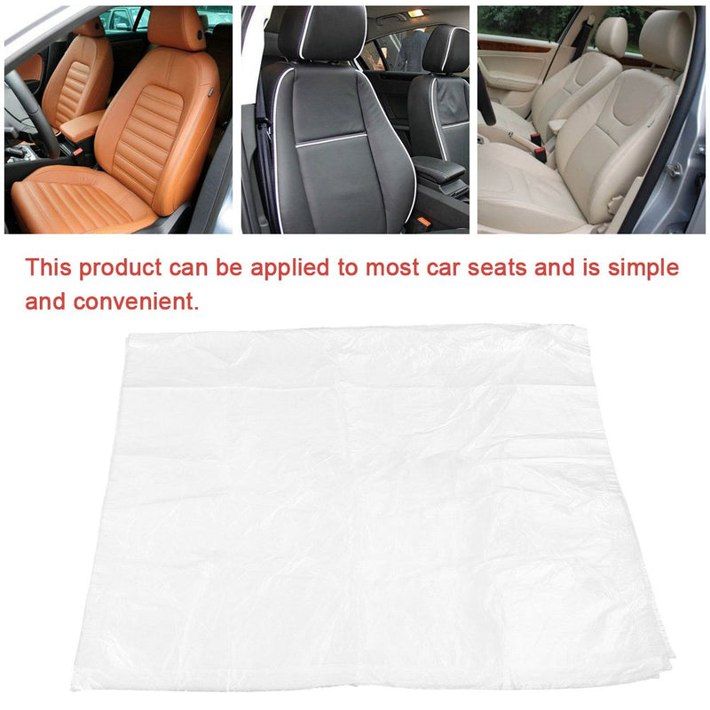  [AUSTRALIA] - Disposable Plastic Seat Covers, 100Pcs Automotive Interior Disposable Seat-Mate Protection Transparent Seat Protective Covers For Pet