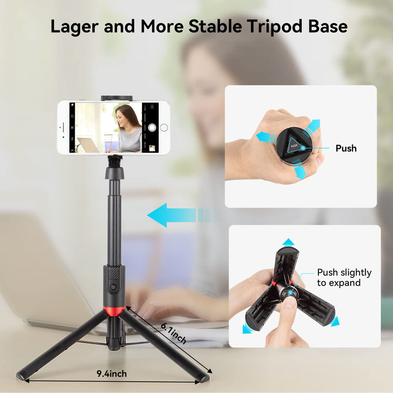  [AUSTRALIA] - SmallRig Selfie Stick Tripod with Bluetooth Remote 130 cm Extendable Travel Lightweight Tripod Stand for Selfie, Live Streaming, Video Conference, Makeup, TIK Tok, for All Phones - 3636B