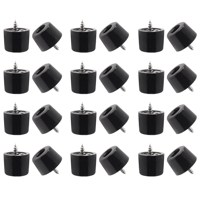  [AUSTRALIA] - Auvotuis 24Pcs Round Rubber Feet with Stainless Washers and Screws, Black Chair Bumpers Pads for Cutting Board, Table, Cabinet, Sofa (0.78x0.68x0.51Inch) 20x17x13mm