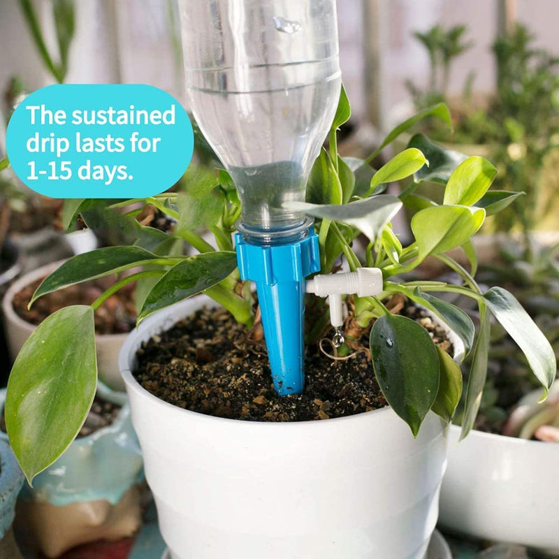  [AUSTRALIA] - AIATE Self Watering Spikes, Automatic Watering System Slow Release Control Valve Switch, Adjustable Plant Watering Devices for Indoor Outdoor and Vacation -12Pack