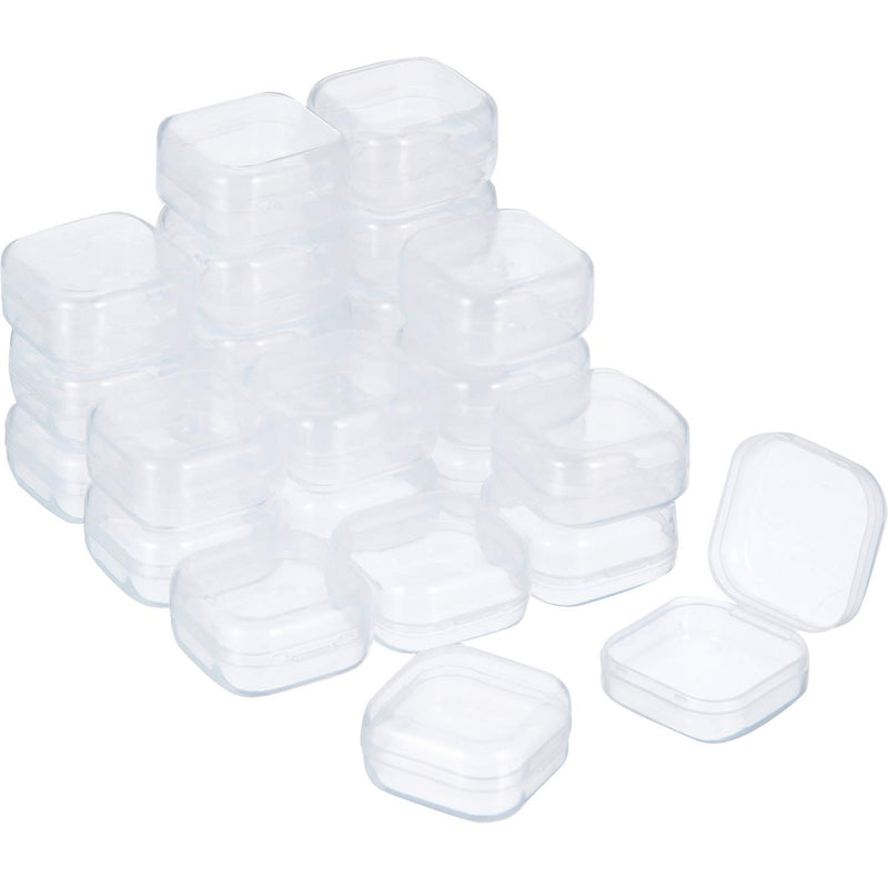  [AUSTRALIA] - 24 Packs Small Clear Plastic Beads Storage Containers Box with Hinged Lid for Storage of Small Items, Crafts, Jewelry, Hardware (1.37 x 1.37 x 0.7 Inches) 1.37 x 1.37 x 0.7 Inches