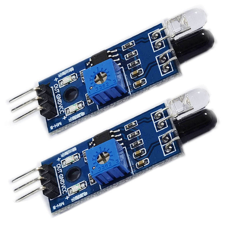  [AUSTRALIA] - Kiro&Seeu 2pcs IR Infrared Obstacle Avoidance Sensor IR Transmitting and Receiving Tube Photoelectric Switch 3-pin Compatible with Ar-duino Smart Car Robot