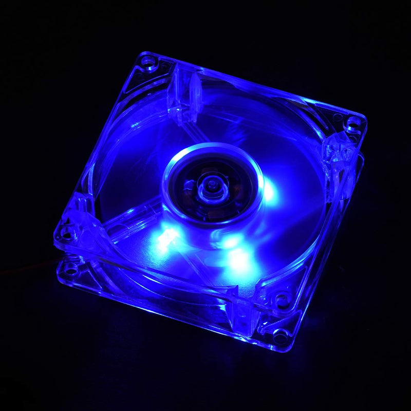  [AUSTRALIA] - 80mm LED Light 12V 4Pin Mute PC Case 2500 RPM Cooling Fan Computer Cooler with a 4 Pin Power Interface(Blue) Blue