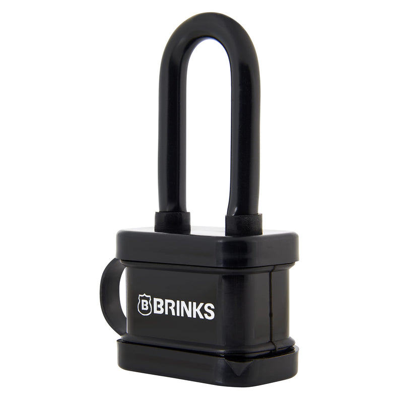  [AUSTRALIA] - BRINKS - 40mm Laminated Steel Weather Resistant Padlock with 2” Shackle - Vinyl Wrapped and Chrome Plated with Hardened Steel Shackle, 172-42051