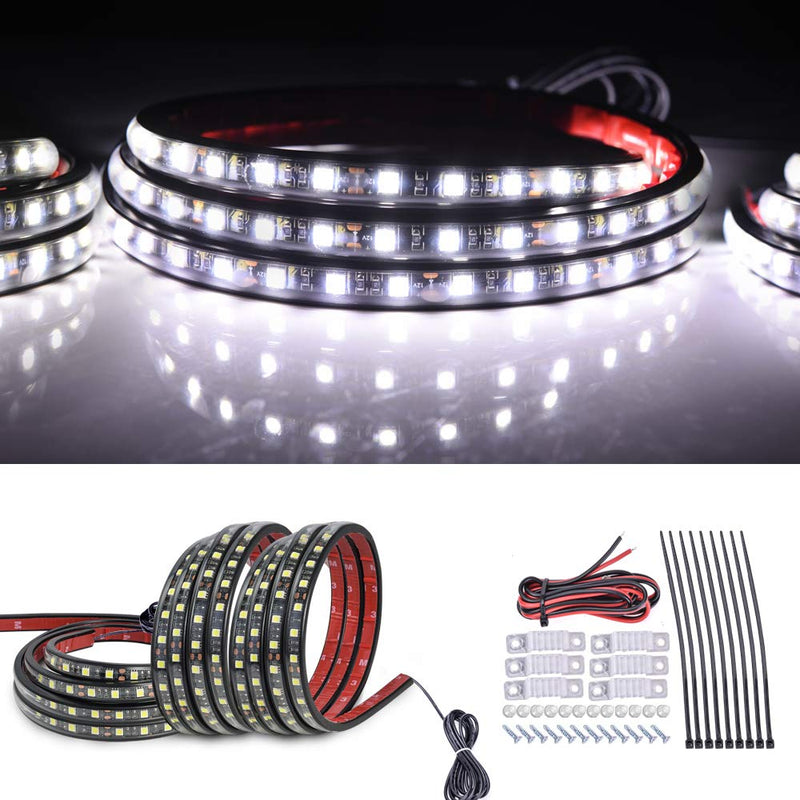  [AUSTRALIA] - MICTUNING 3Pcs 60 Inch Truck Bed Lights - White Waterproof LED Light Strip with On-off Switch Fuse Splitter Cable for Truck Jeep Pickup RV SUV Vans Cargo Boats and More