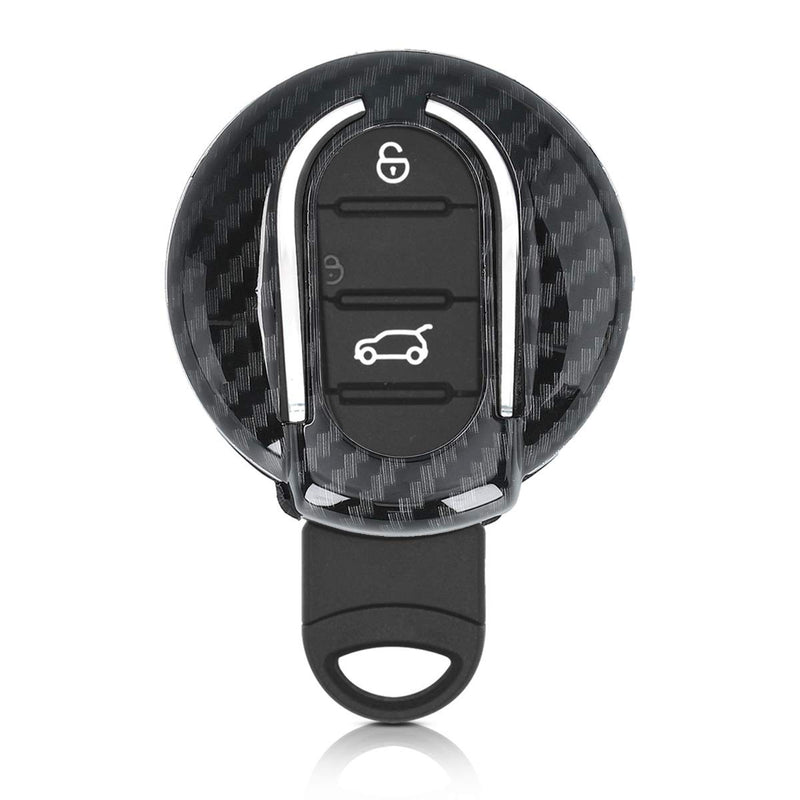  [AUSTRALIA] - kwmobile Car Key Cover for Mini - Hard Shell Keyless Entry Fob Case with Design for Mini 3 Button Car Key Smart Key - Carbon Black