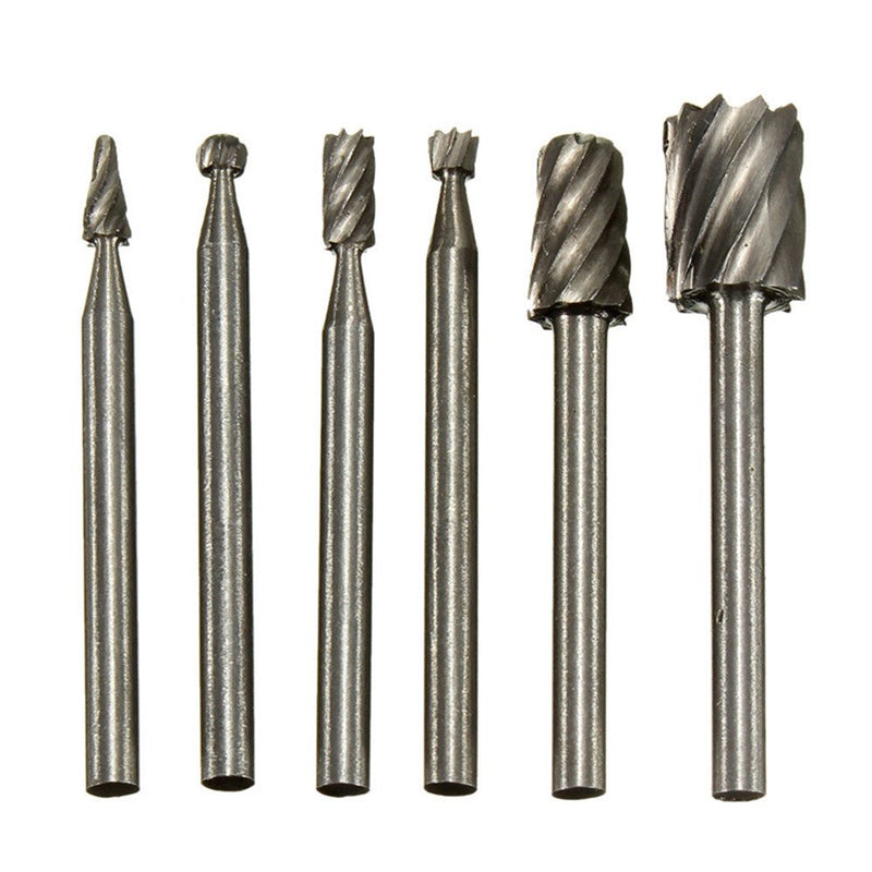 Urhelper 6-piece 1/8 Inch Shank HSS Wood Working Rotary Bits Set Routing Router Burrs Fits Dremel Tools - LeoForward Australia