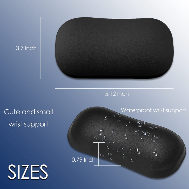  [AUSTRALIA] - ProElife Soft Wrist Rest Pad Small Ergonomic Gel Hand Support Mat with Anti-Slip Base, Comfortable Cute Hand Pillow Relief Hand’s Pain for Office Home Computer Laptop Notebook Mouse (Black) Black