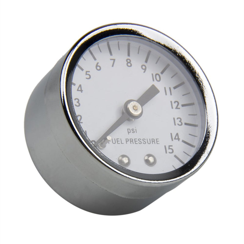  [AUSTRALIA] - Pindex Universal 1561 Fuel Pressure Gauge 0-15 psi White Face 1-1/2" Diameter