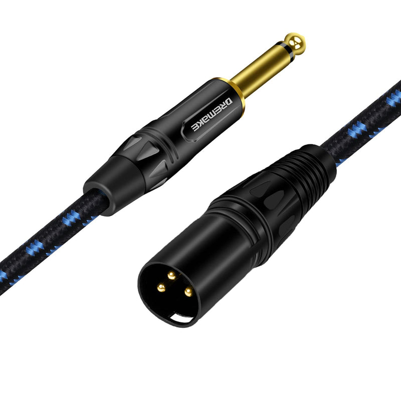  [AUSTRALIA] - DREMAKE TS 1/4 Inch Male to XLR Male Unbalanced Cable, 10 Foot Jack 6.35mm Mono to XLR Mic Cable, Quarter Inch TS to XLR Interconnect Cord for E-Drum, Power Amplifier, E-Piano, Effect Pedal and More 10FT/3M