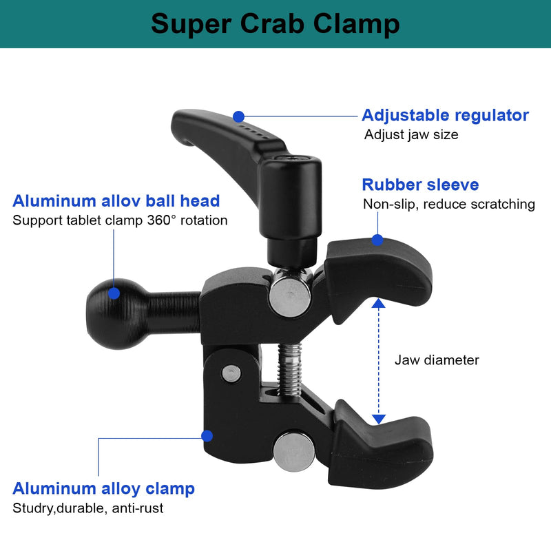  [AUSTRALIA] - Mippko Phone Holder for Golf Cart/Microphone Stand/Cart/Railing/Handlebar/Rod,Fit for 3.5~7.5 inch iPhone/Samsung Galaxy/Nexus/HTC/LG/Smartphone,360°Adjustable Clip Aluminumlloy Mount