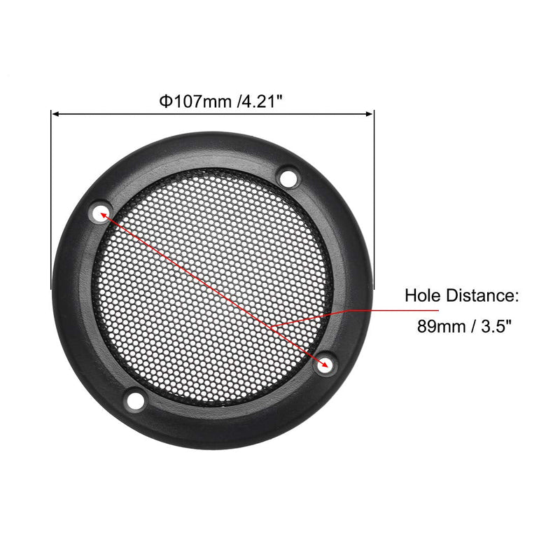  [AUSTRALIA] - uxcell Speaker Grill Cover 3.5 Inch Mesh Decorative Circle Subwoofer Guard Protector Black 2pcs