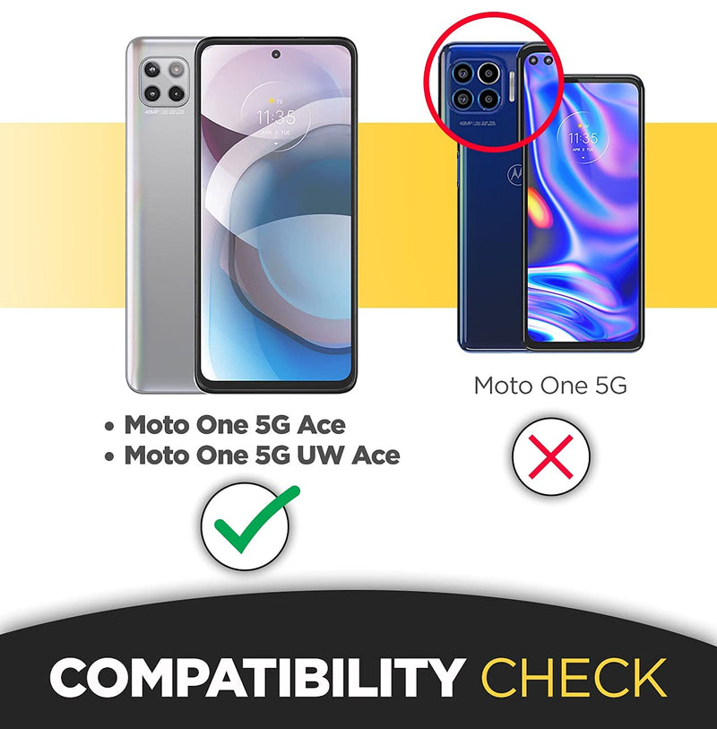  [AUSTRALIA] - Encased Heavy-Duty Belt Case for Motorola One 5G ACE Case with Built-in Screen Protector and Holster Clip for for Moto One 5G UW Ace