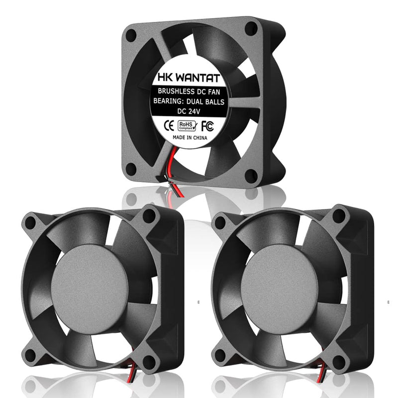  [AUSTRALIA] - 3Pcs HKWANTAT Dual Ball Bearings Brushless DC Cooling 30mm Fan 24v 3010 30x30x10mm 2-Pin Fan-24V-Ball