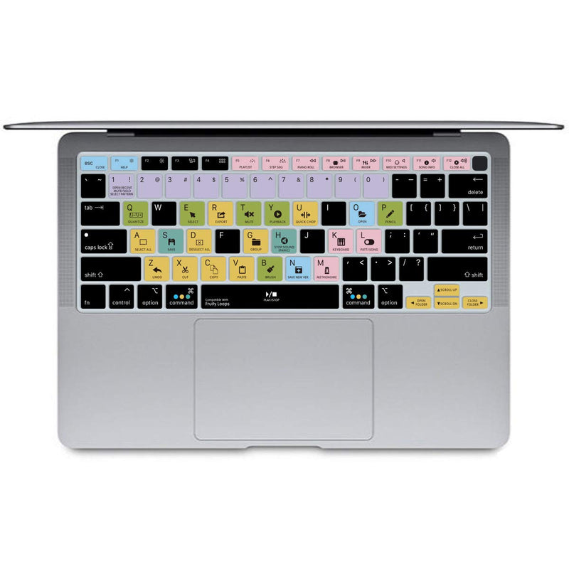  [AUSTRALIA] - HRH Ultra Thin FL Studio Shortcut Hotkey Silicone Keyboard Cover Skin for MacBook Air 13 Inch 2020 with Touch ID (MODLE A2179 and A2337 M1 Chip,US Layout) Keyboard Accessories Protector Shortcut-FL STUDIO