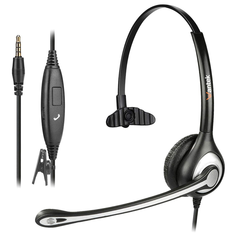  [AUSTRALIA] - Phone Headset for Cell Phone with Microphone Noise Cancelling, 3.5mm Computer Headphones for iPhone Samsung PC Mac, Laptop Headset for Office Home School Classroom Call Center Skype Zoom Black