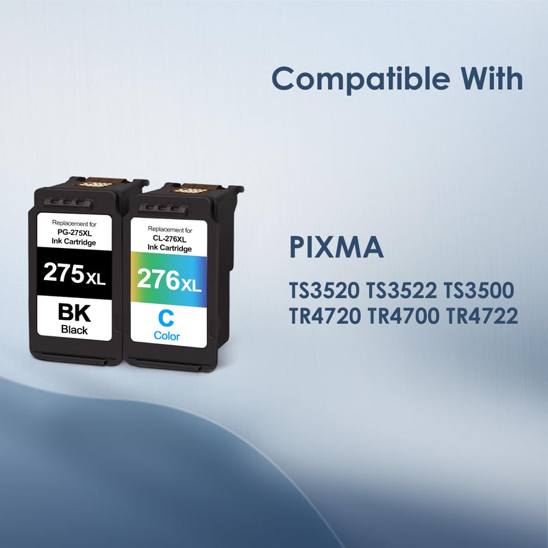  [AUSTRALIA] - 275XL 276XL Ink Cartridge for Canon Ink 275 and 276 Printer Ink PG-275 CL-276 XL Combo Pack to Canon PIXMA TS3522 TR4720 TS3520 TS3500 TR4700 TS3500 Series Printers