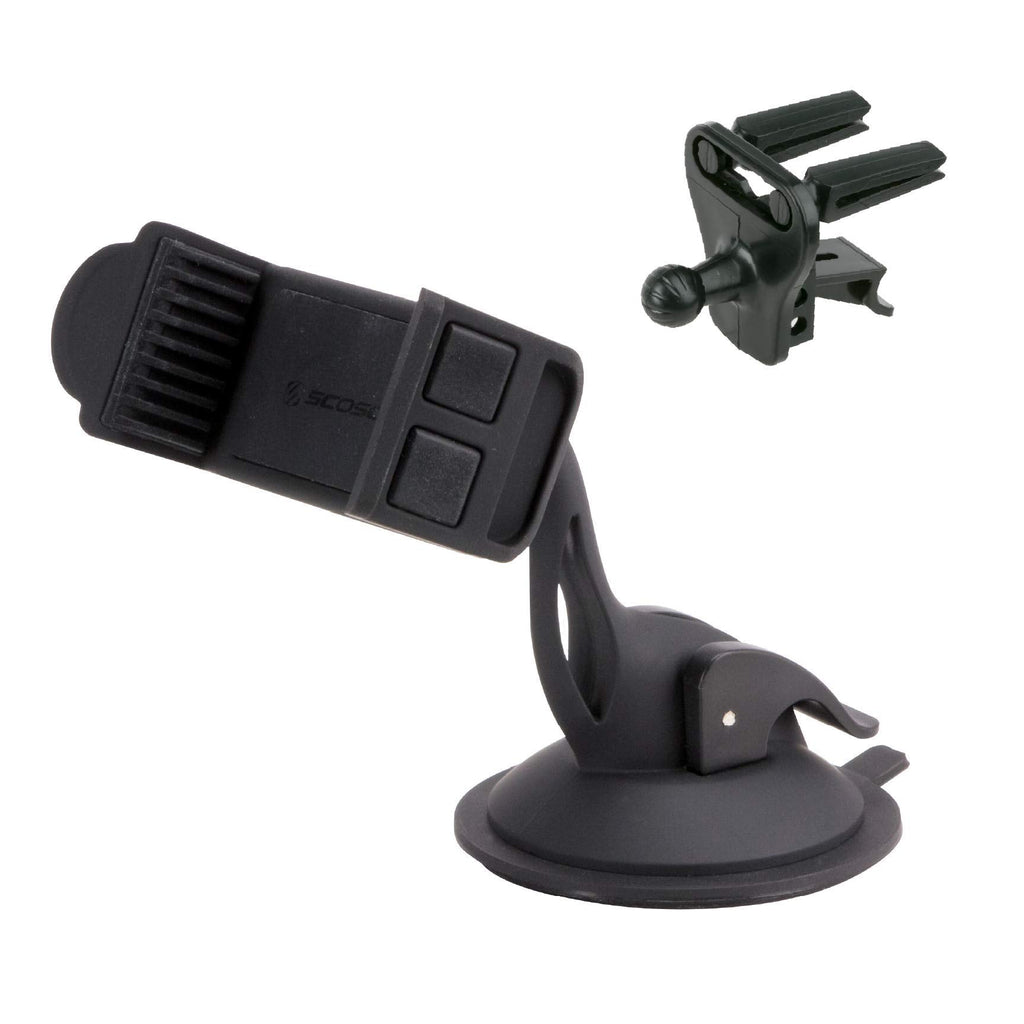  [AUSTRALIA] - Scosche HDVM-1 3-in-1 Universal Vent and Suction Cup Mount for Mobile Devices | StickGrip Base and Vent Clips Included Vent / Dash