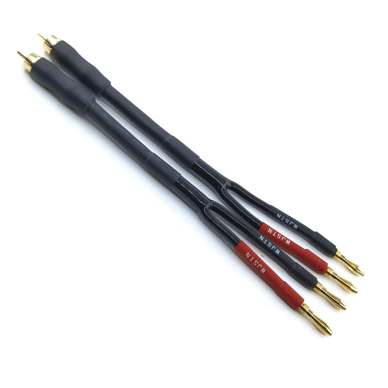 WJSTN 4 mm Banana Plug to RCA Male end Speaker Connection Cable Amplifier Converter Head 6 inch Audio Cable 2 Packs - LeoForward Australia
