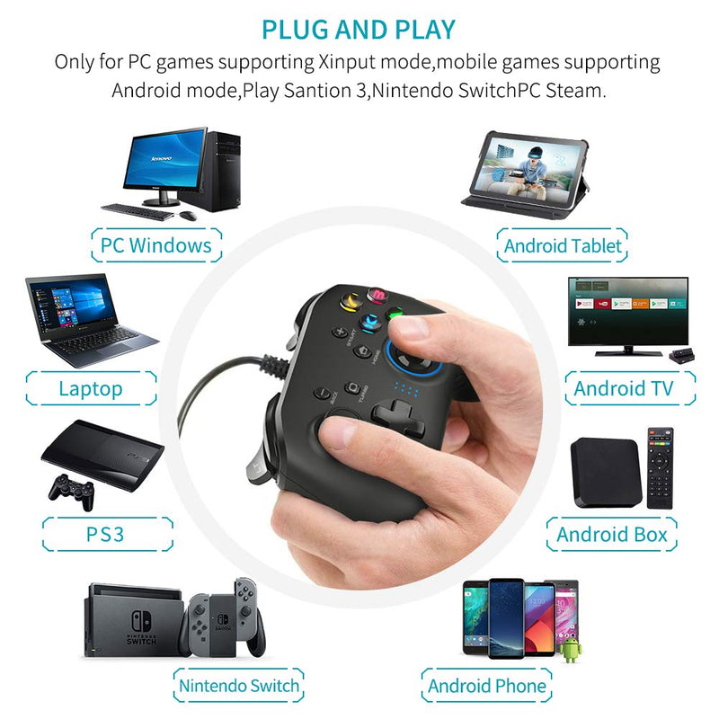  [AUSTRALIA] - Wired Gaming Controller, Joystick Gamepad with Dual-Vibration PC Game Controller Compatible with PS3, Switch, Windows 10/8/7 PC, Laptop, TV Box, Android Mobile Phones, 6.5 ft USB Cable