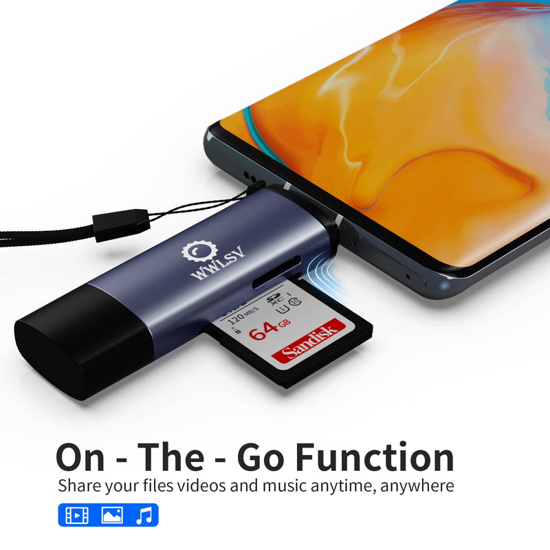  [AUSTRALIA] - SD Card Reader WWLSV USB C Memory Card Reader Adapter USB 3.0, for SD/Micro sd Memory Card Adapter for MicroSDXC and SDHC Card, SD, SDXC, SDHC, SD Cards, Compatible for MacBook,iPad Pro