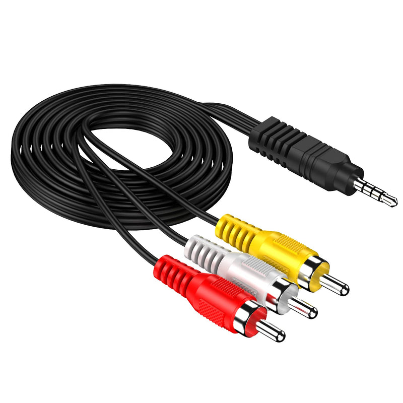 3.5mm to RCA AV Camera Video Cable, Audio Stereo Jack to 3 RCA Male Splitter Extension Cables, Audio and Video AUX Port, Used for Smart Phone, Tablet, MP3, Speaker, Home Theater (4.9 feet/1.5m) - LeoForward Australia