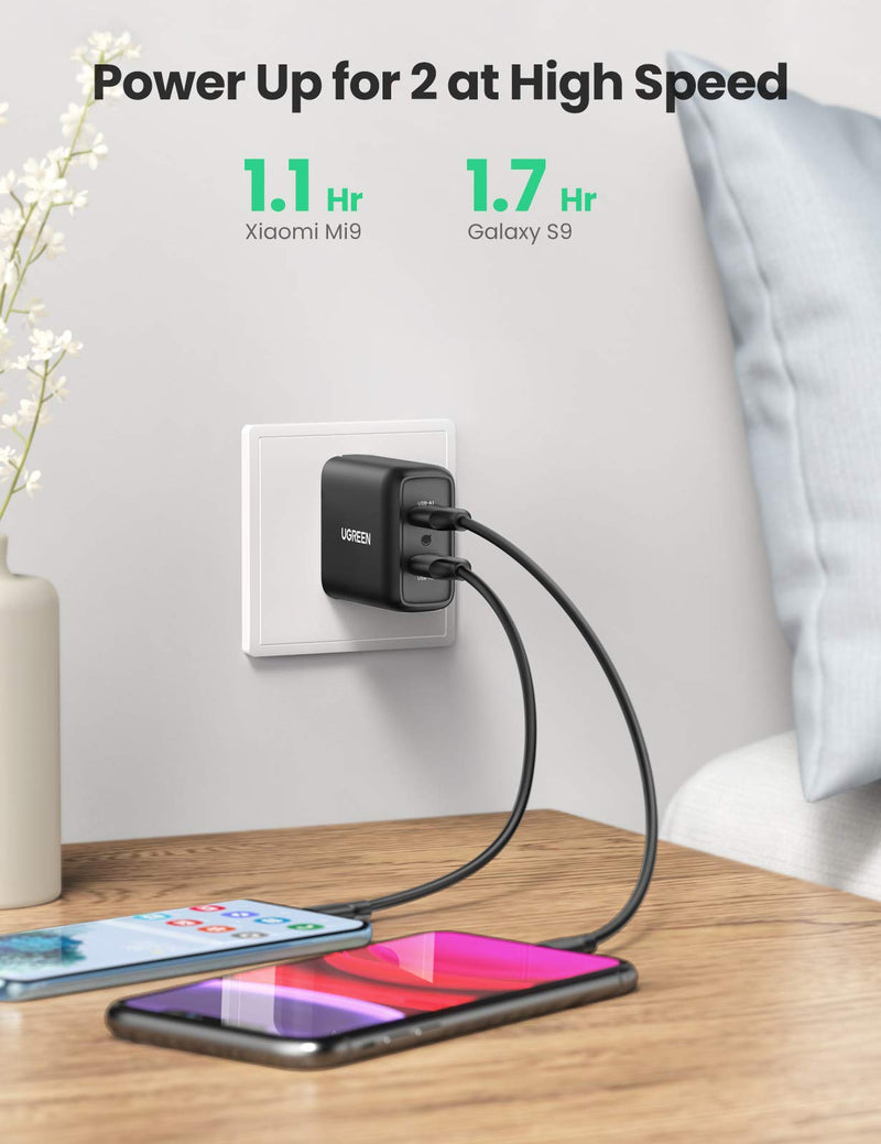  [AUSTRALIA] - UGREEN Quick Charge 36W Dual Wall Charger QC 3.0 USB Wall Charger Fast Charging Adapter Compatible for Samsung Galaxy S20 S10 S9 S8 Note 10 9 iPhone iPad LG HTC and More