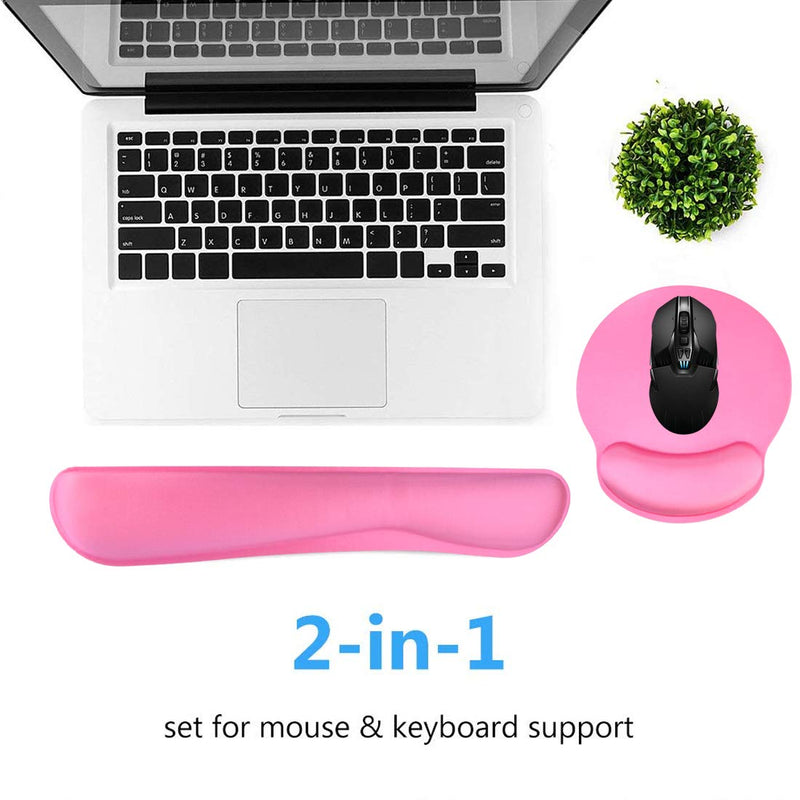 Keyboard Wrist Rest Pad Mouse Pad, Memory Foam, Rest Pads Sets for Comfortable Typing & Wrist Pain Relief, Anti-Slip Rubber Base (Rose) Rose - LeoForward Australia